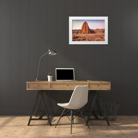 Temple of the Sun-Capitol Reef-Utah White Modern Wood Framed Art Print by Ford, John