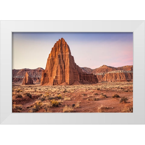 Temple of the Sun-Capitol Reef-Utah White Modern Wood Framed Art Print by Ford, John