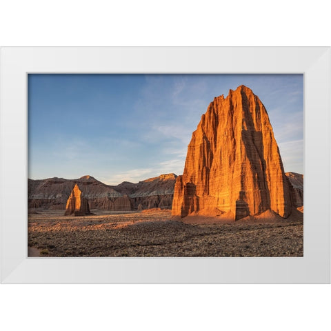 Temple of the Sun-Capitol Reef-Utah White Modern Wood Framed Art Print by Ford, John