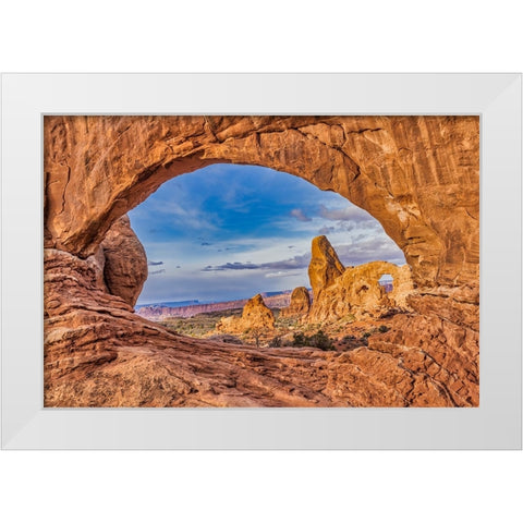 Double Arch-Arches National Park-Utah White Modern Wood Framed Art Print by Ford, John