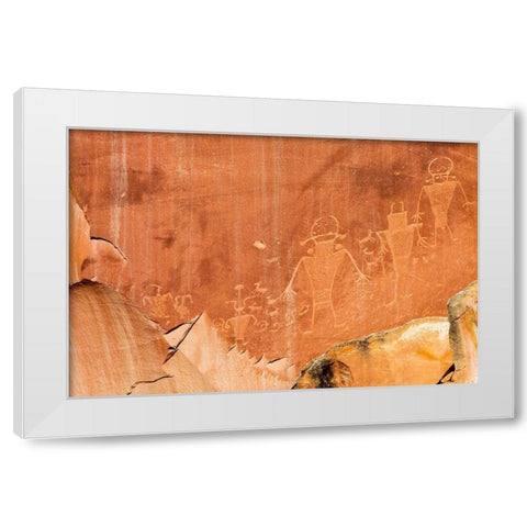 UT-Capitol Reef National Park-Fremont petroglyphs White Modern Wood Framed Art Print by Wild, Jamie and Judy