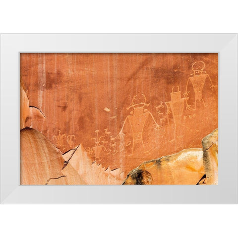 UT-Capitol Reef National Park-Fremont petroglyphs White Modern Wood Framed Art Print by Wild, Jamie and Judy