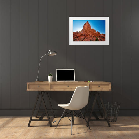 Arches National Park evening light-USA-Utah White Modern Wood Framed Art Print by Eggers, Terry