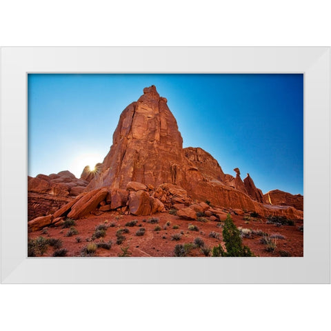Arches National Park evening light-USA-Utah White Modern Wood Framed Art Print by Eggers, Terry