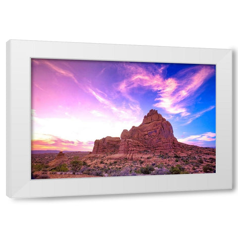 Arches National Park evening light-USA-Utah White Modern Wood Framed Art Print by Eggers, Terry