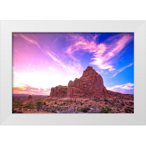 Arches National Park evening light-USA-Utah White Modern Wood Framed Art Print by Eggers, Terry