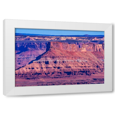 Red Rock Canyons Overlook- Canyonlands National Park- Moab- Utah. Green Canyon. White Modern Wood Framed Art Print by Perry, William