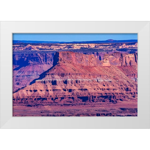 Red Rock Canyons Overlook- Canyonlands National Park- Moab- Utah. Green Canyon. White Modern Wood Framed Art Print by Perry, William