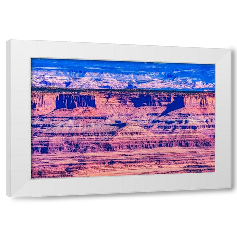 Red Rock Canyons Overlook- Canyonlands National Park- Moab- Utah. Green Canyon. White Modern Wood Framed Art Print by Perry, William