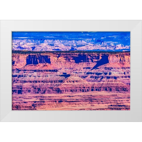 Red Rock Canyons Overlook- Canyonlands National Park- Moab- Utah. Green Canyon. White Modern Wood Framed Art Print by Perry, William