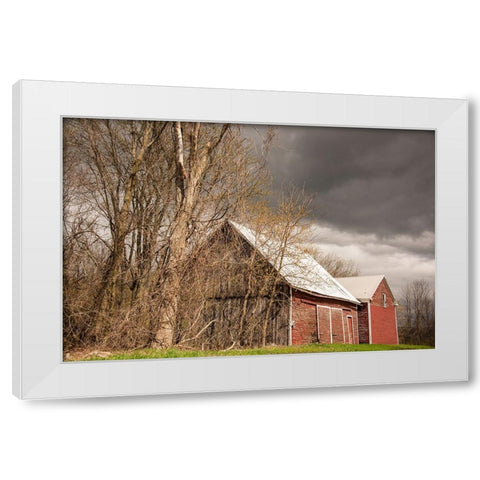 USA-Vermont-Champlain Valley-Weybridge-barn White Modern Wood Framed Art Print by Jones, Allison