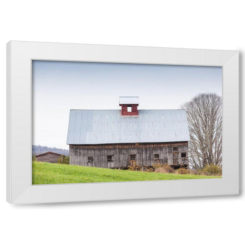 USA-Vermont-Rockingham. Barn White Modern Wood Framed Art Print by Bibikow, Walther