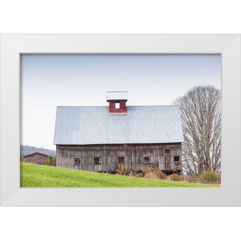 USA-Vermont-Rockingham. Barn White Modern Wood Framed Art Print by Bibikow, Walther