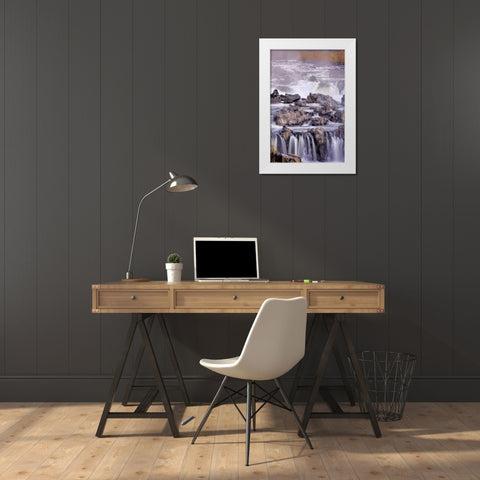 Virginia, McLean Stream in Great Falls SP White Modern Wood Framed Art Print by OBrien, Jay