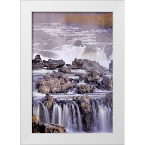 Virginia, McLean Stream in Great Falls SP White Modern Wood Framed Art Print by OBrien, Jay