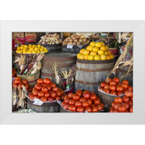 Virginia, Meadows of Dan Produce in a store White Modern Wood Framed Art Print by Paulson, Don