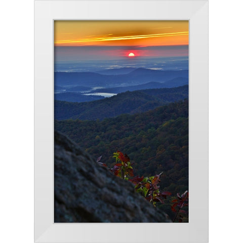 USA-Virginia-Shenandoah National Park-Sunrise along Skyline Drive in the Fall White Modern Wood Framed Art Print by Looney, Hollice
