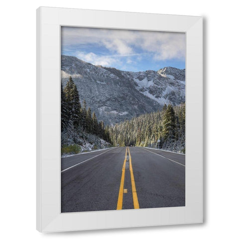 North Cascades Highway at Rainy Pass-Washington State White Modern Wood Framed Art Print by Majchrowicz, Alan
