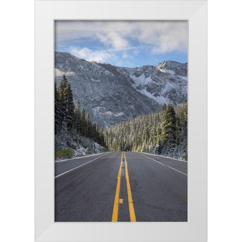 North Cascades Highway at Rainy Pass-Washington State White Modern Wood Framed Art Print by Majchrowicz, Alan