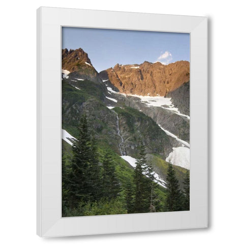 WA, Cascade Pass Snowy mountain wilderness White Modern Wood Framed Art Print by Paulson, Don