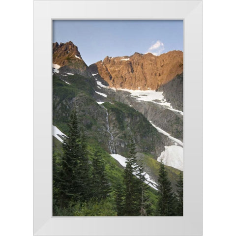 WA, Cascade Pass Snowy mountain wilderness White Modern Wood Framed Art Print by Paulson, Don