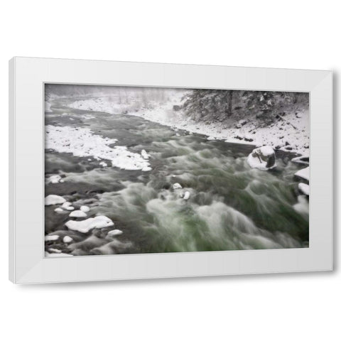 WA, Leavenworth Rapids on Wenatchee River White Modern Wood Framed Art Print by Paulson, Don