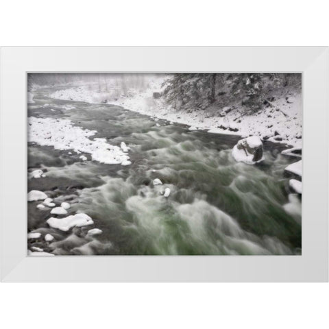 WA, Leavenworth Rapids on Wenatchee River White Modern Wood Framed Art Print by Paulson, Don
