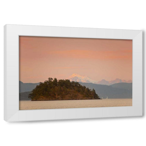 WA, San Juans, Cypress Island Two sailboats White Modern Wood Framed Art Print by Lord, Fred