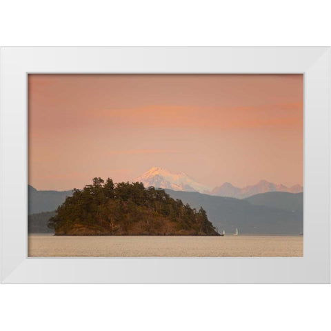 WA, San Juans, Cypress Island Two sailboats White Modern Wood Framed Art Print by Lord, Fred