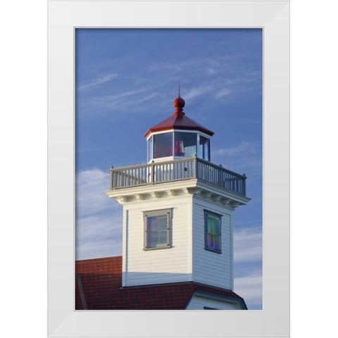 WA, San Juans Top of Patos Island Lighthouse White Modern Wood Framed Art Print by Paulson, Don