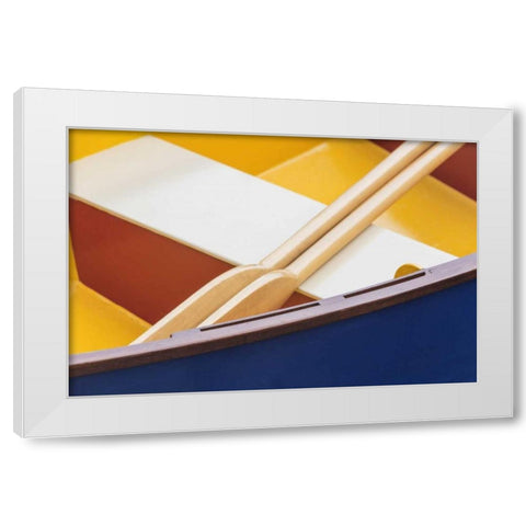 WA, Boat detail at the Wooden Boat Festival White Modern Wood Framed Art Print by Paulson, Don