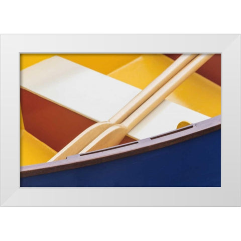 WA, Boat detail at the Wooden Boat Festival White Modern Wood Framed Art Print by Paulson, Don