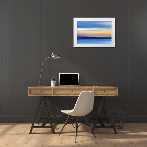 Washington, Hood Canal Abstract of ocean and sky White Modern Wood Framed Art Print by Paulson, Don