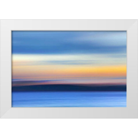 Washington, Hood Canal Abstract of ocean and sky White Modern Wood Framed Art Print by Paulson, Don