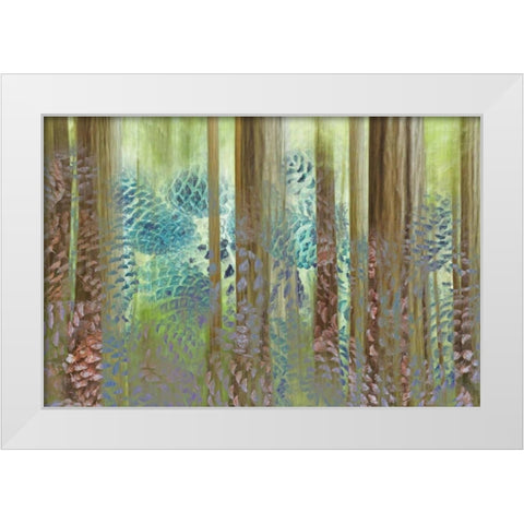 WA, Seabeck Collage of pine cones and trees White Modern Wood Framed Art Print by Paulson, Don