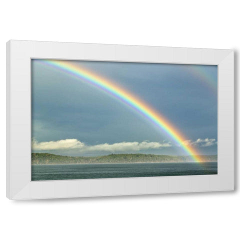 Washington, Seabeck Rainbow over Hood Canal White Modern Wood Framed Art Print by Paulson, Don