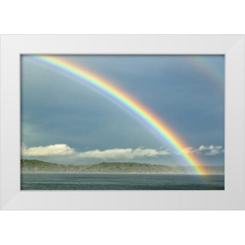 Washington, Seabeck Rainbow over Hood Canal White Modern Wood Framed Art Print by Paulson, Don