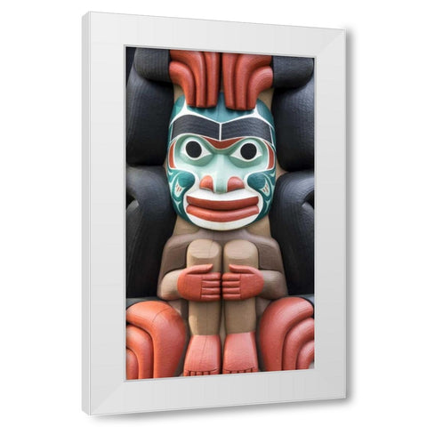 USA, Washington State, Jamestown Totem art PR White Modern Wood Framed Art Print by Paulson, Don
