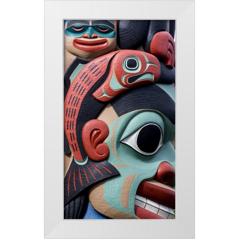 USA, Washington State, Jamestown Totem art PR White Modern Wood Framed Art Print by Paulson, Don