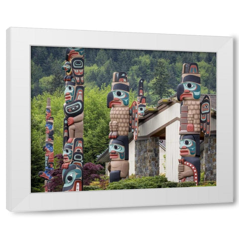 USA, Washington State, Jamestown Totem art PR White Modern Wood Framed Art Print by Paulson, Don