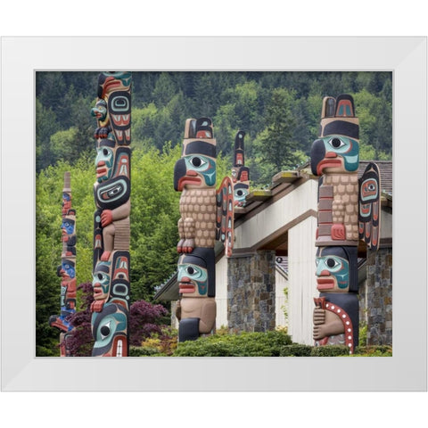 USA, Washington State, Jamestown Totem art PR White Modern Wood Framed Art Print by Paulson, Don