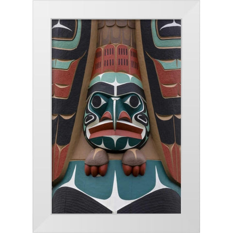 USA, Washington State, Jamestown Totem art PR White Modern Wood Framed Art Print by Paulson, Don