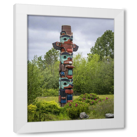 USA, Washington State, Jamestown Totem art PR White Modern Wood Framed Art Print by Paulson, Don