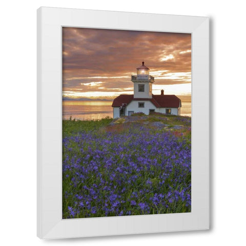 Washington, San Juan Islands Patos Lighthouse White Modern Wood Framed Art Print by Paulson, Don