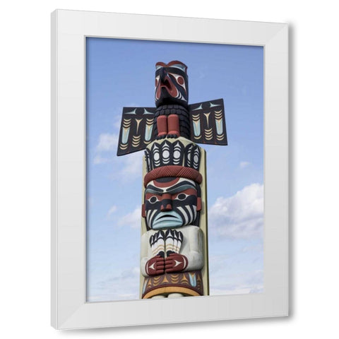 USA, Washington State, Jamestown Totem art PR White Modern Wood Framed Art Print by Paulson, Don