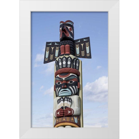 USA, Washington State, Jamestown Totem art PR White Modern Wood Framed Art Print by Paulson, Don