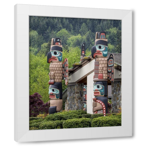 USA, Washington State, Jamestown Totem art PR White Modern Wood Framed Art Print by Paulson, Don