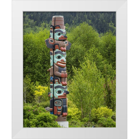 USA, Washington State, Jamestown Totem art PR White Modern Wood Framed Art Print by Paulson, Don