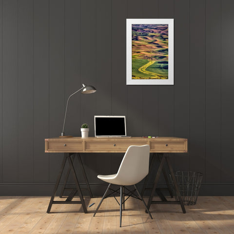 Washington State-Palouse Steptoe Butte at sunset  White Modern Wood Framed Art Print by Jaynes Gallery