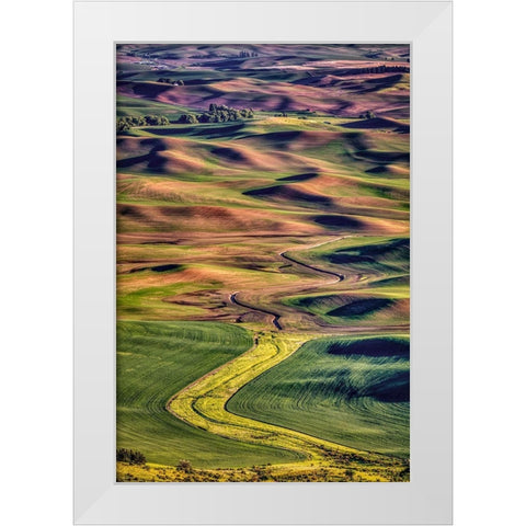 Washington State-Palouse Steptoe Butte at sunset  White Modern Wood Framed Art Print by Jaynes Gallery